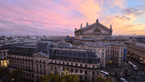 Vista do rooftop Galeries Lafayette
